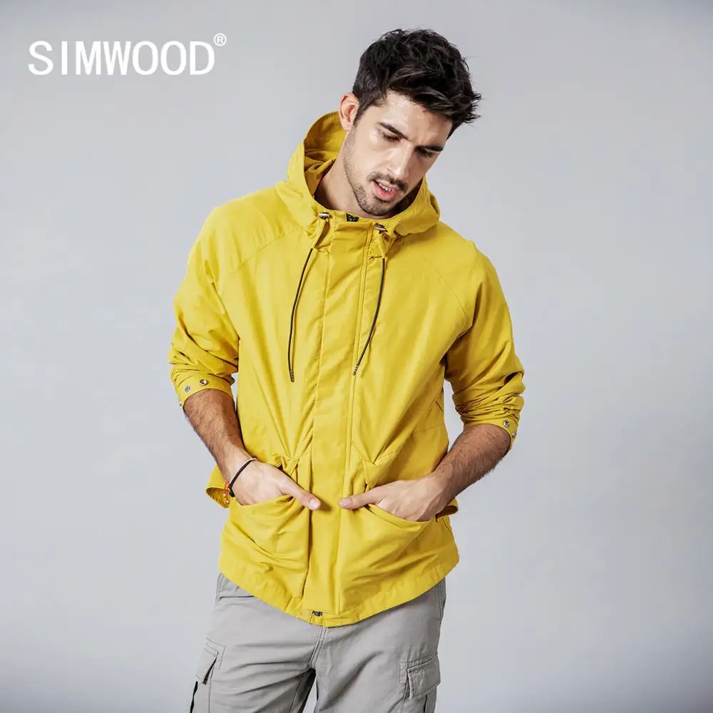 Мужская куртка с капюшоном SIMWOOD модная повседневная ветровка брендовая одежда