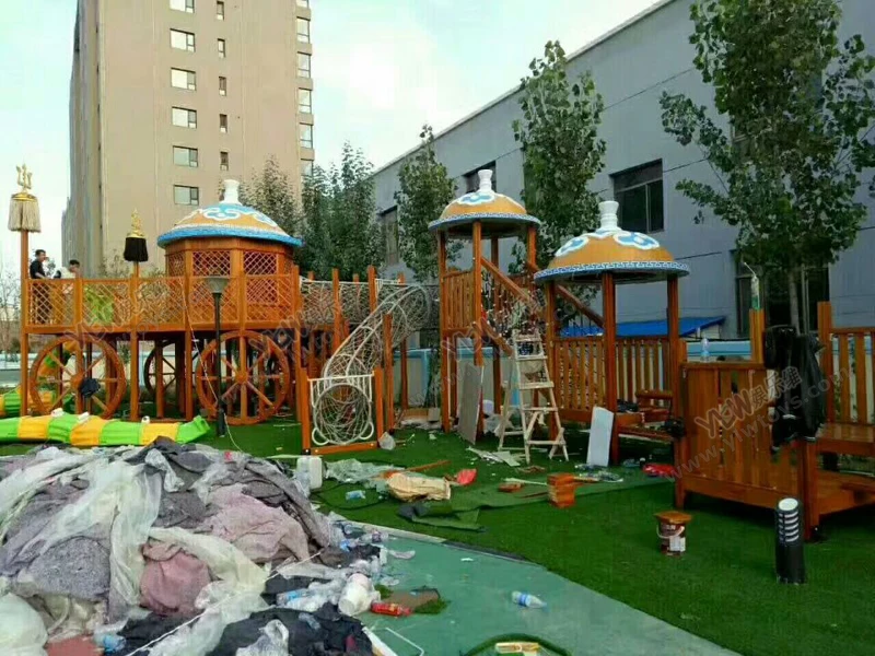 Экспортируется в Румынию Antirot Kindergarten/Школа деревянная игровая площадка оборудование CE/TUV/ISO сертифицированных детские игры на свежем воздухе объектов