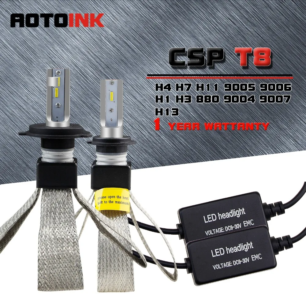 

AOTOINK 2PCS 9900LM/Set H1 H7 H4 H11 9005 H1 9006 LED Headlights Copper Braiding HID Original Bulbs Replacement LED Car Light