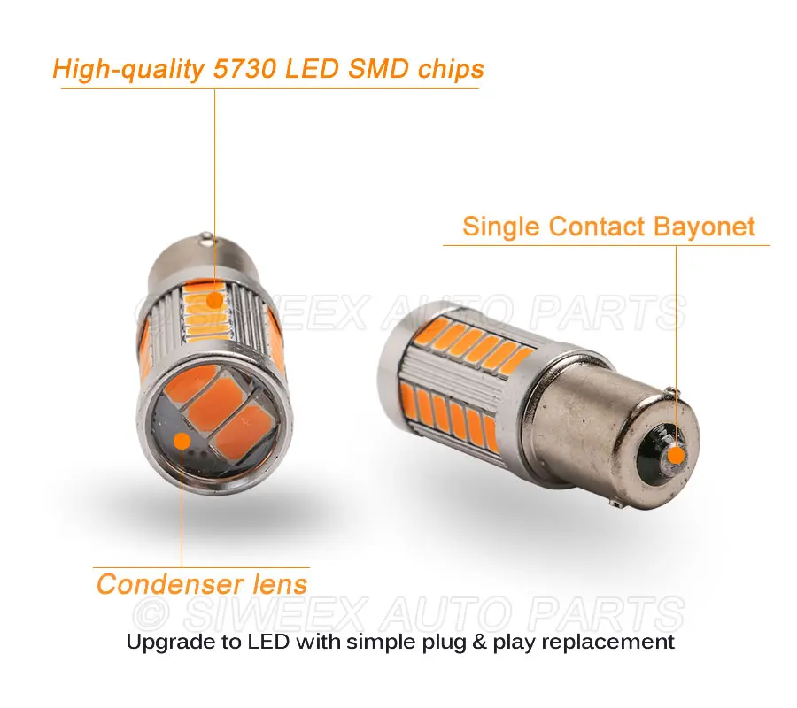 Светодиодный фонарь BA15S 1156 BAY15D 1157 33 5630 SMD 2 шт. задние и хвостовые лампы купольная