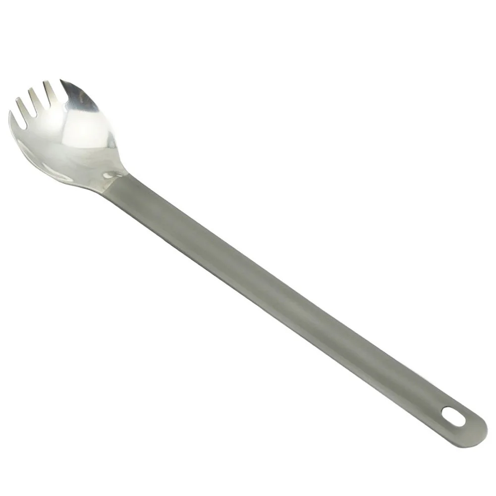 

Tableware Camping Spoon Portable Titanium Lightweight Spork Long Handle Cutlery Picnic Outdoor Multifunctional