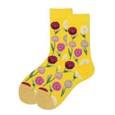 Тренд, модные дизайнерские женские носки из чесаного хлопка, унисекс, носки с животными и цветами, деловые носки для счастливой свадьбы, женские подарки - Цвет: Style 11