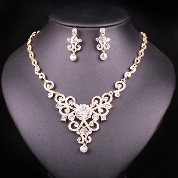 

Fashion Chokers Necklace Earring sets Bridal Jewelry Sets For Brides Wedding Party costume jewellery Accessories Gift Women Girl