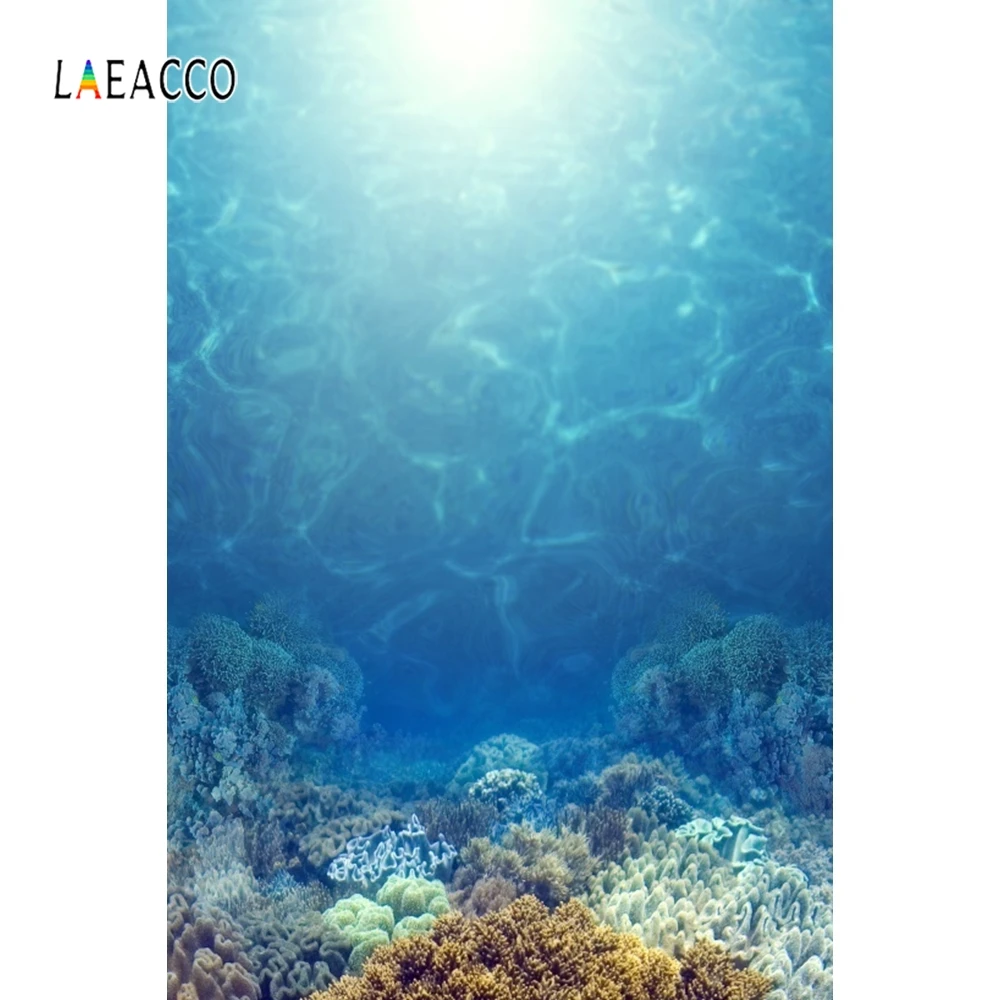 Laeacco морского дна кораллового солнца фотографии фоны индивидуальные украшения