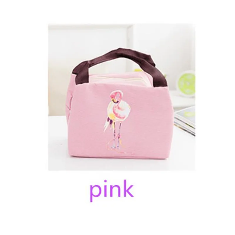 PACGOTH мультфильм птица Pops Фламинго водонепроницаемый Оксфорд ткань Ланч сумка теплый хранитель на молнии многофункциональная изоляция Tote 1 шт - Цвет: Pink