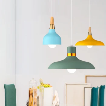 

European restaurant chandelier modern minimalist macarons small bar table lamp creative personality three bedroom lamp Nordic