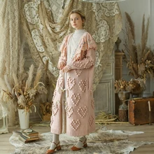 Линетт китайский стиль весна зима дизайн для женщин Ультра свободные Mori для девочек Винтаж Вышивка негабаритных свитеры кардиганы