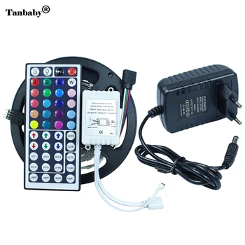 

150leds/5M SMD 5050 RGB LED Strip Flexible Diode Tape 12V LED Ribbon Led strip+44 keys IR Remote controller+12V 2A Power Adapter