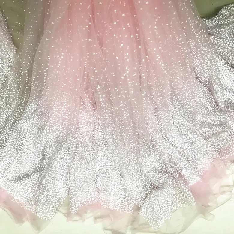 

New snowflake silver dot dot mesh lace fabric wedding dress children's clothing wedding decoration mesh fabric accessories