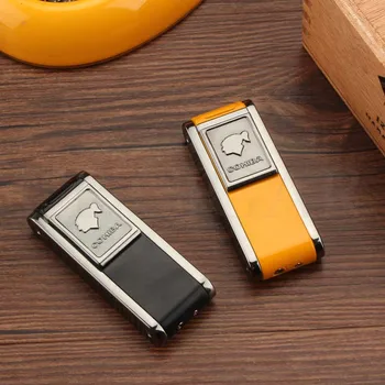 

COHIBA Windproof Gas Cigar Lighter Metal 2 Jet Torch Flame Lighters Butane Pocket Cigarette Lighters W/ Cigar Cutter Punch