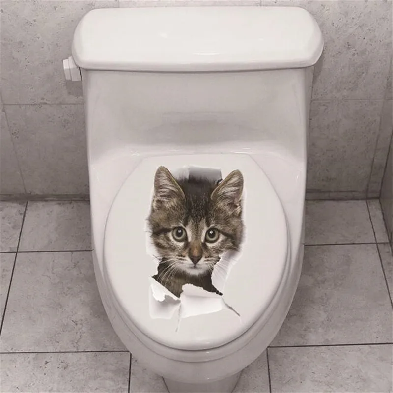 1 шт. милый 3d стикер для туалета котенка кошка на стене кухонный холодильник
