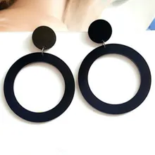 Новые простые круглые красные большие серьги для женщин модные ювелирные изделия круглые большие длинные акриловые ногти сережки oorbellen Pendientes Mujer