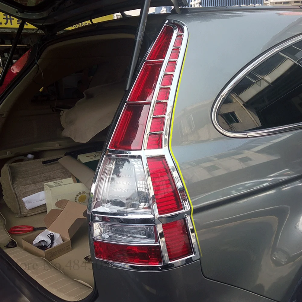 

For Honda CRV CR-V 2007 2008 2009 2010 2011 Front Headlight Cover and Rear Tail Light Cover ABS Chrome Trim Car Accessories