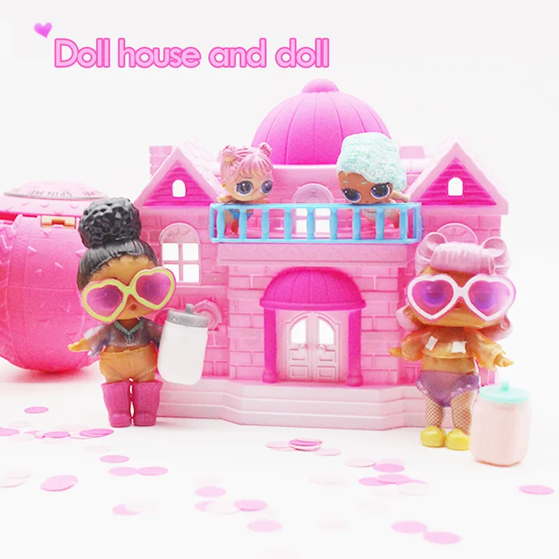 Cute Lol Doll House+Sofa+Piano DIY Dollhouse Toys for Children Girls