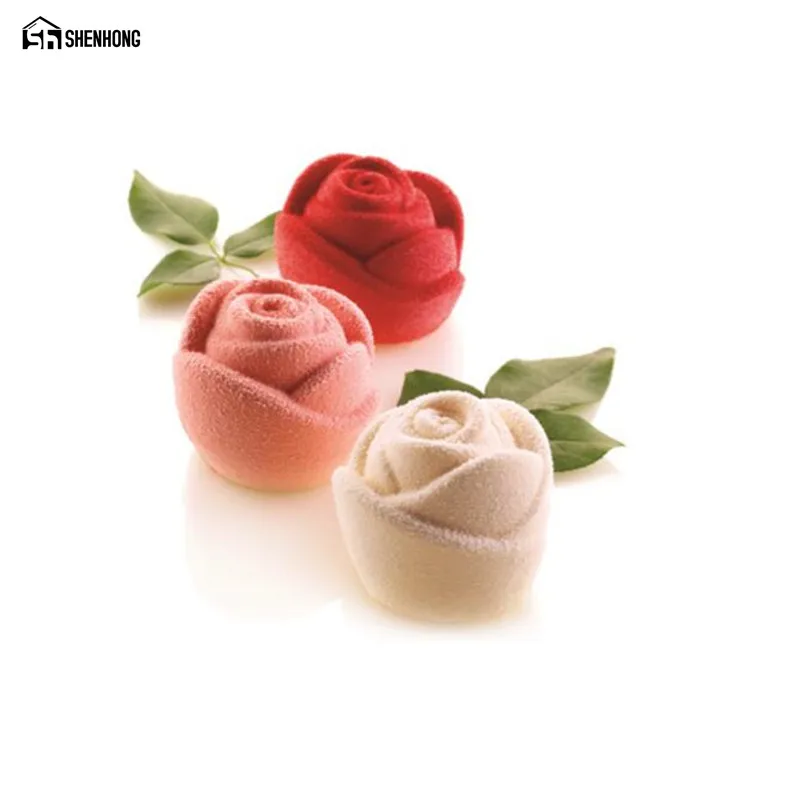 

SHENHONG Amazing 3D Rose Cake Moulds Silicone Mold For Ice Creams Chocolates Pastry Art Pan Bakeware Geometric Moule