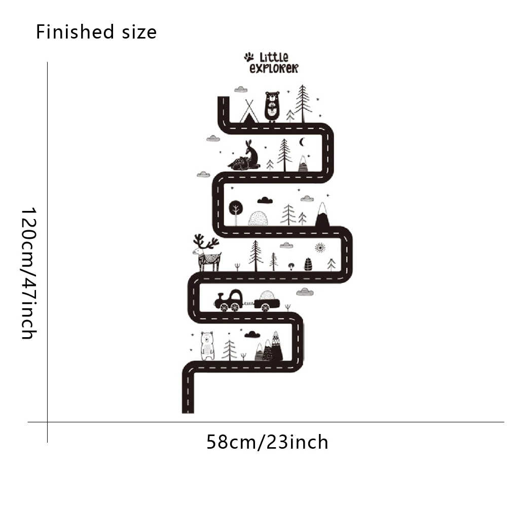 Мультяшные животные, автомобильные дорожные наклейки на стену для детской комнаты, гостиной, спальни, задний фон, Настенный декор, виниловая Съемная художественная Фреска dc8