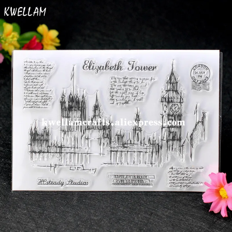 

Elisaleth Tower LONDON ENGLAND Scrapbook DIY photo cards account rubber stamp clear stamp transparent stamp 11x16cm 7063020