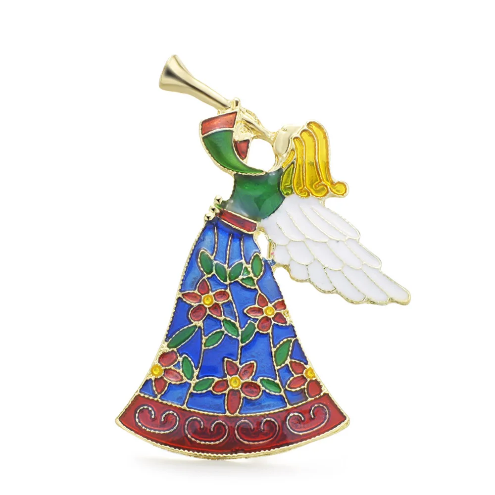 

Angel Wings Brooches Music Angel Colorful Enamel Flower Dress Brooch Pin for Women Jewelry Accessories Gifts DZ066