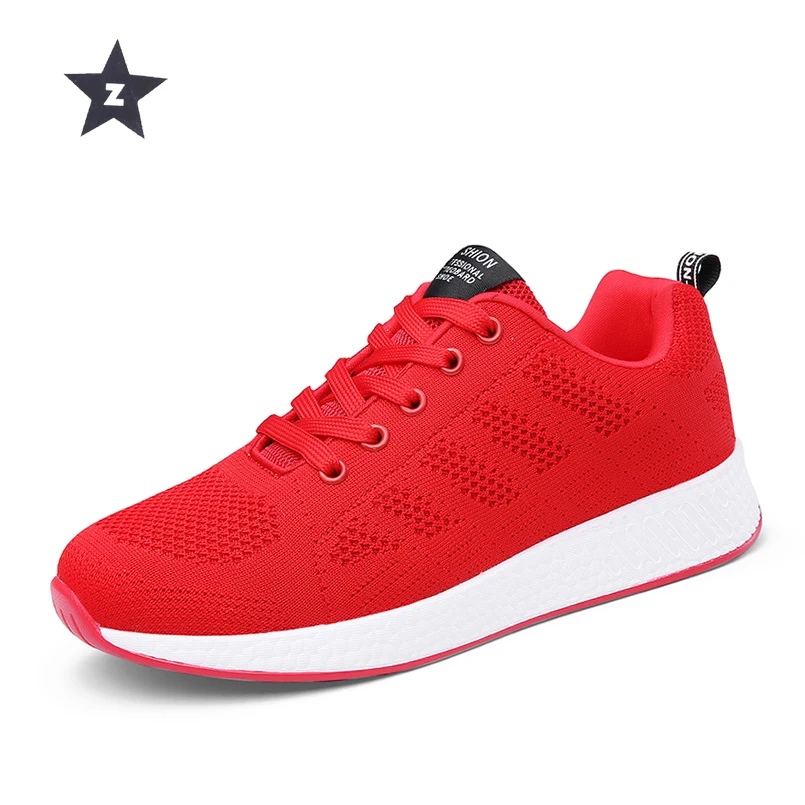 Z women shoes casual walking shoes woman sneakers fashion lace-up breathable mesh flying weave light sport shoes for woman