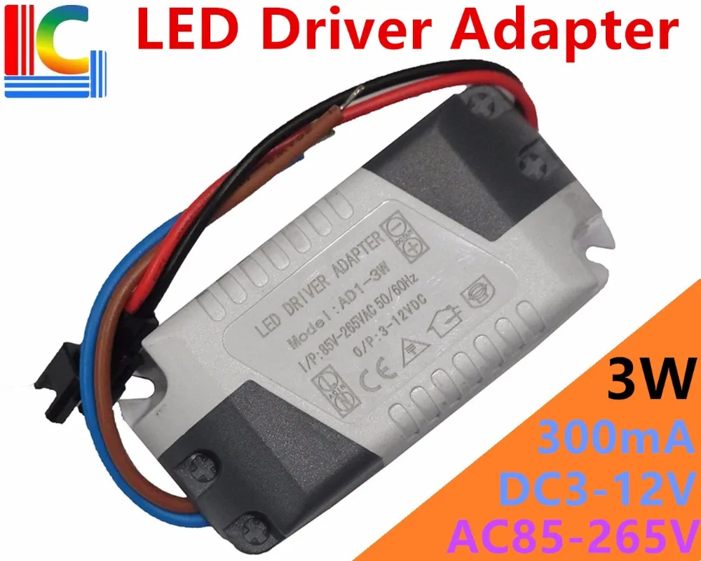 

Factory wholesale External1W 2W 3W LED Driver Adapter 85-265VAC (1-3)*1W 300MA Lamp Driver Power Supply Lighting Transformer