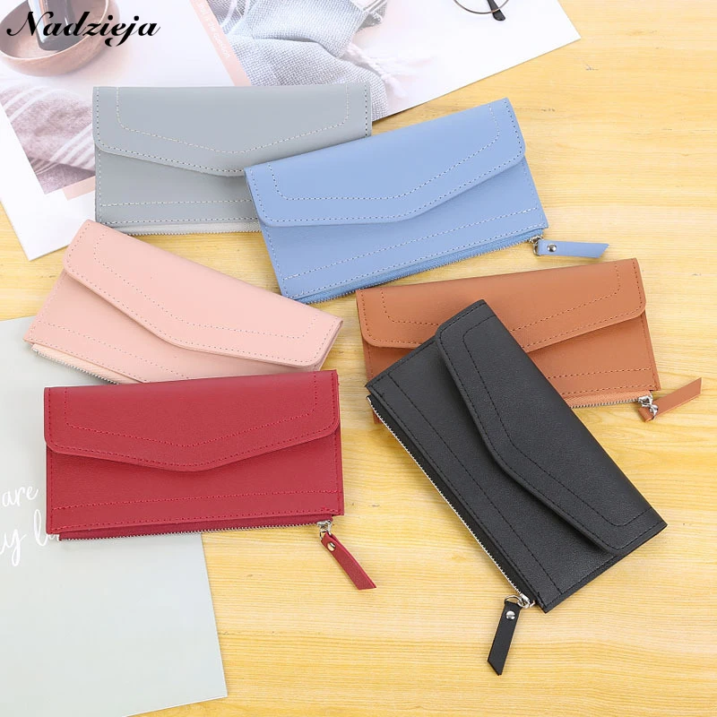 

Fashion Women Wallets Zipper Envelope Clutch Bag Ladies Wallet Long Section Large Capacity Purse Female Multi-cards Card packag