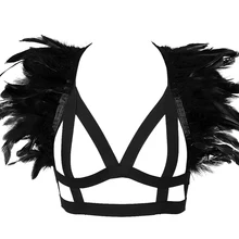 Перо жгут эполет клетка бюстгальтер плеча крылья настроить топы выдалбливают гот свадебное Фестиваль Восторженные белье для Для женщин