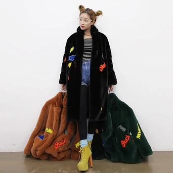 

Winter Women Jacket 2020 Fashion Faux Fur Medium Long Outerwear Thicken Warm High Imitation fur Parkas Women Wool Jackets WIN69