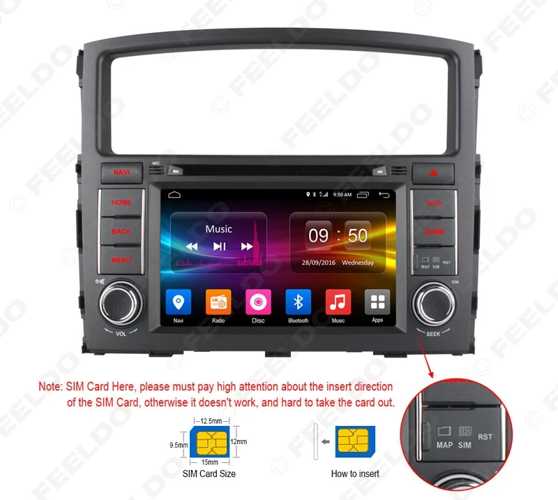 Clearance FEELDO 7" Android 6.0 (64bit) DDR3 2G/16G/4G LTE Car DVD GPS Radio Head Unit For Mitsubishi Pajero/Montero/Shogun V97/V93 #1682 4