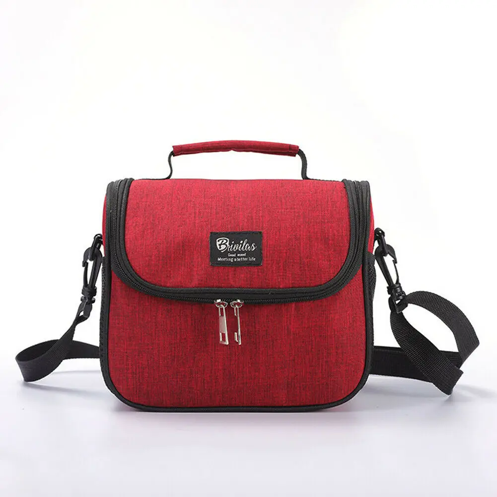 Повседневная Портативная сумка для ланча с горячей и холодной изоляцией, портативная многофункциональная сумка-тоут унисекс для еды - Цвет: Красный