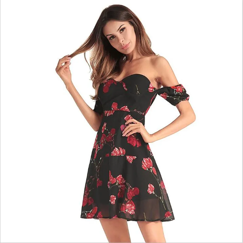 2018 New Style Spring Summer Dress Women Fashion Sexy Chiffon Short
