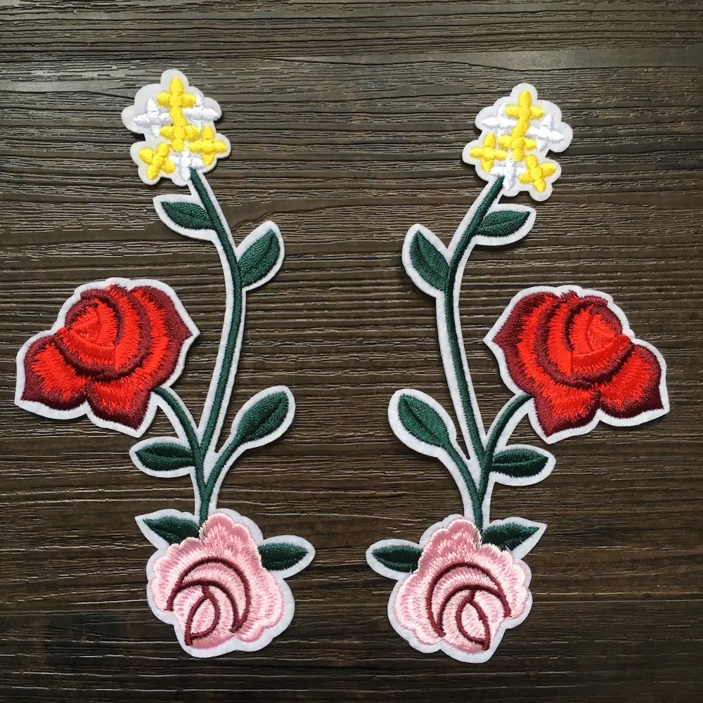 Buy 1Pair New Flowers Embroidered Patches for Clothes