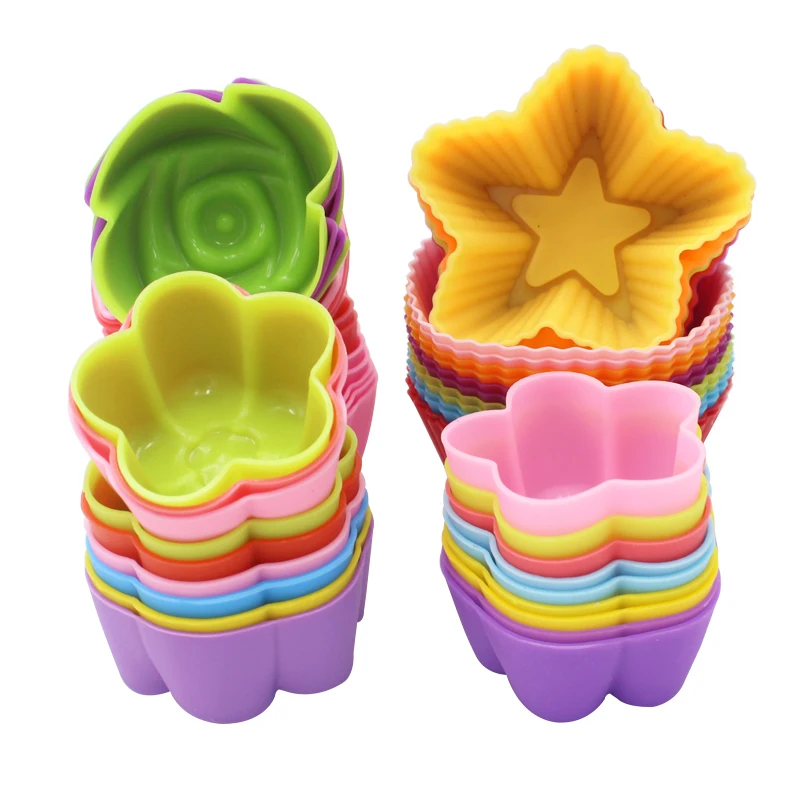

12pcs/Lot Food Grade Silicone Mini Cupcake Liners Cake Tools Silicone Cake Mold Cupcake Muffin Cups