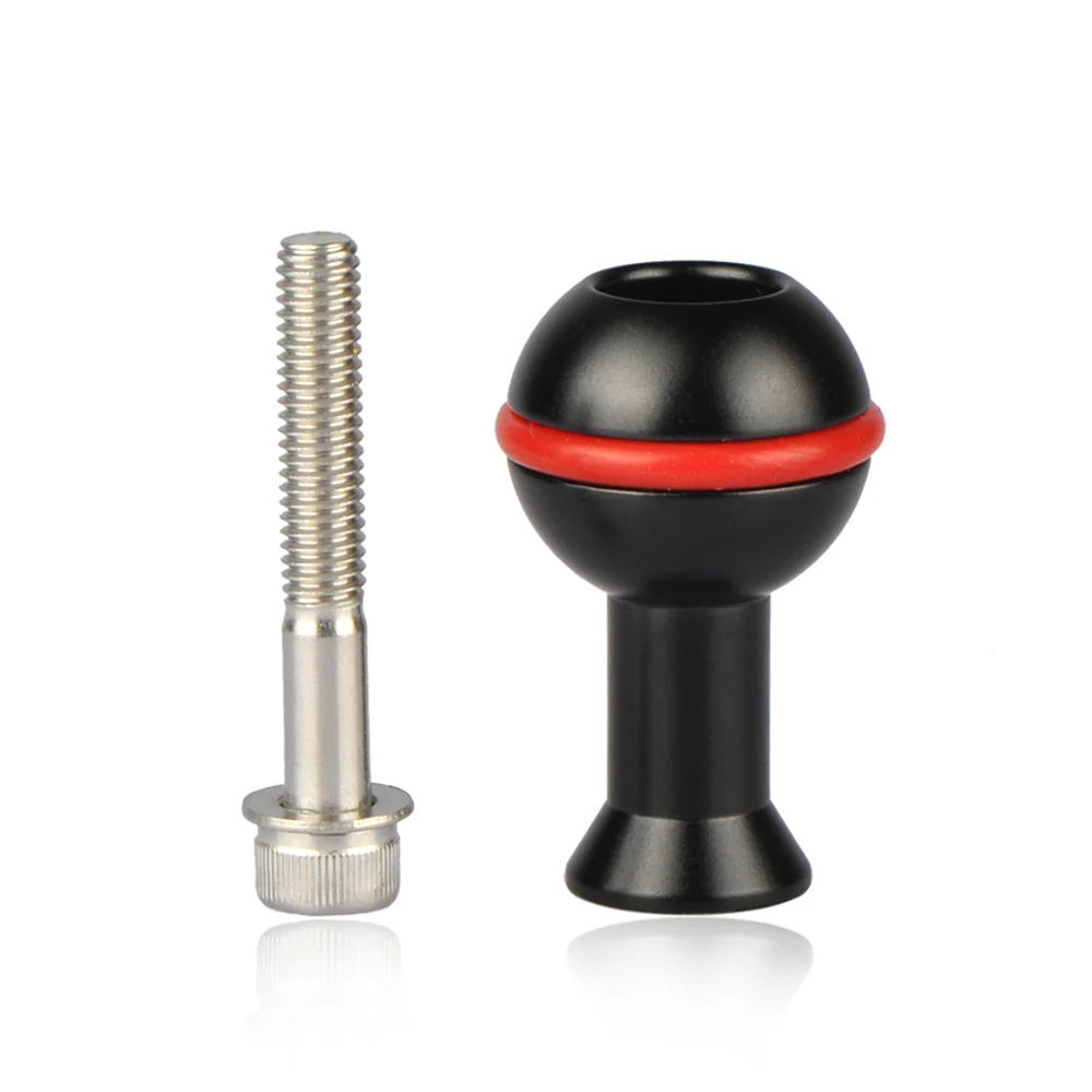

1'' inch Ball Adapter with M6 Screw 1/4''-20 Mount for Underwater Handle Grip Tray Expansion Bracket Flashlight Arm Joint System