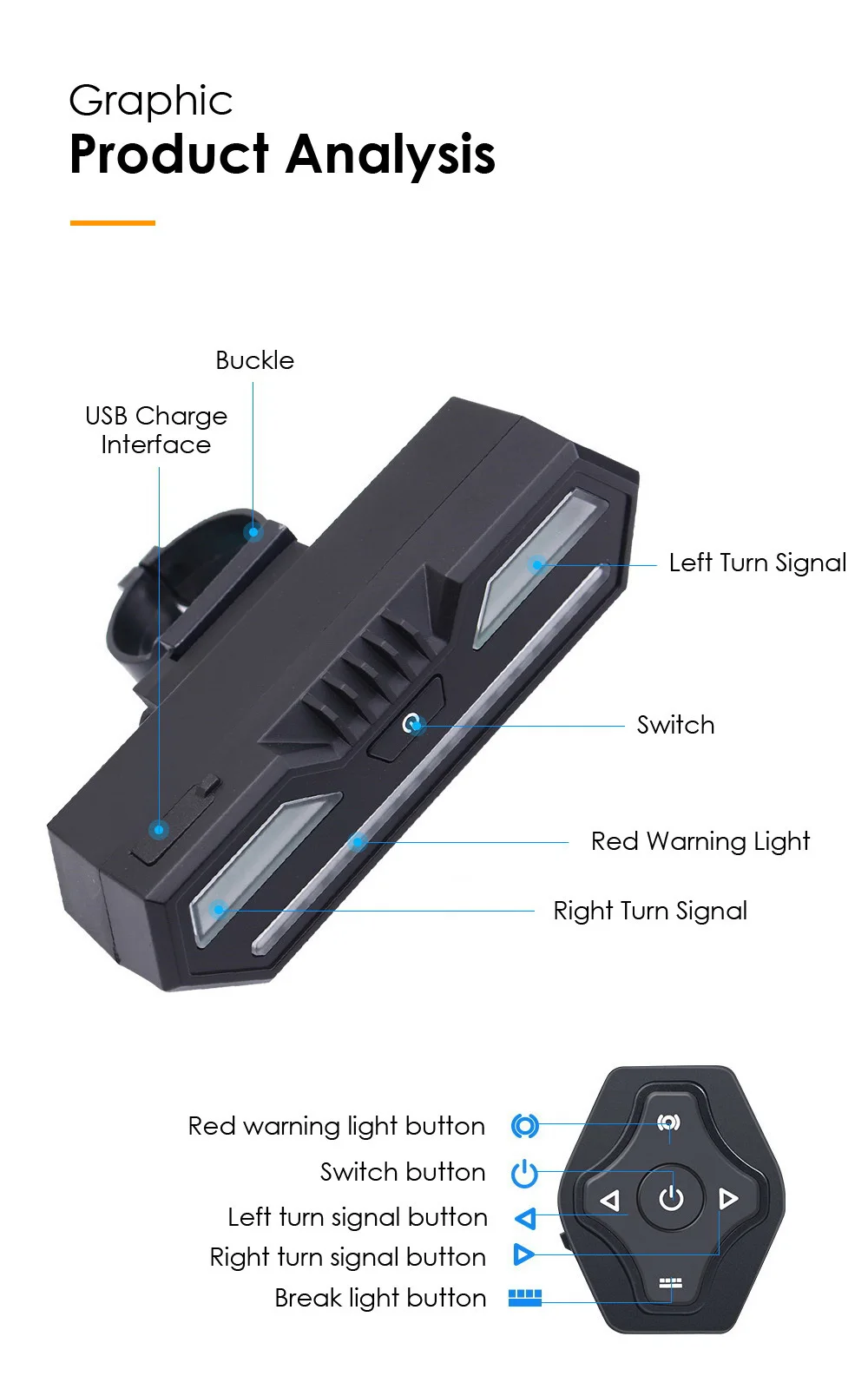 Best MICCGIN Bicycle Wireless Remote Control Turn Tail Light Bike Rear Light USB Rechargeable Waterproof LED Cycling accessory 2