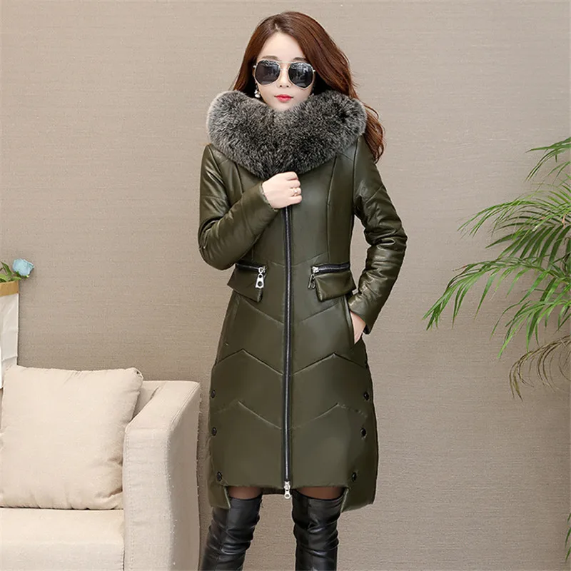 Mince Peau red De Nouvelle Véritable Fc23 Cuir Vers Le Survêtement Manteau Canard armygreen Taille Fourrure Grande Blanc Moyen 2 Bas 1 Veste Renard Duvet Femelle Femmes Mouton Long black Black 2 AAvqxnPZ