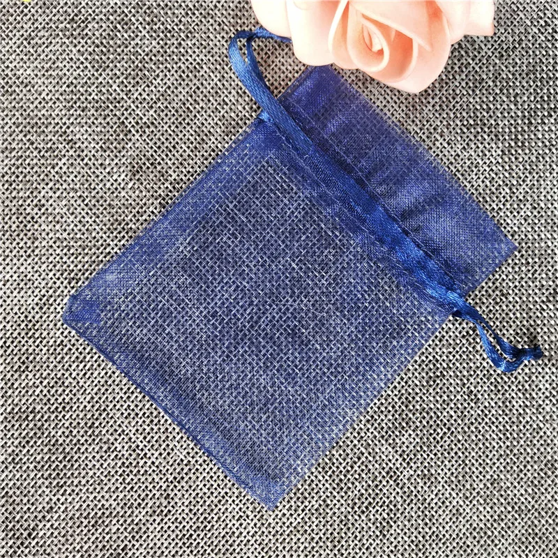 navy blue 50 шт в наборе, мешки из органзы Свадебные украшения вечерние Подарочный пакет драже сумка благосклонности венчания коробки ювелирных изделий мешки для упаковки подарка коробки 6X8 см 5z - Цвет: navy blue
