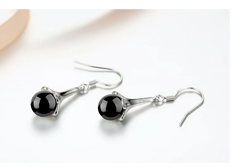 Женские серьги подвески с красным черным камнем|fashion long earrings|long drop earringslong earrings |