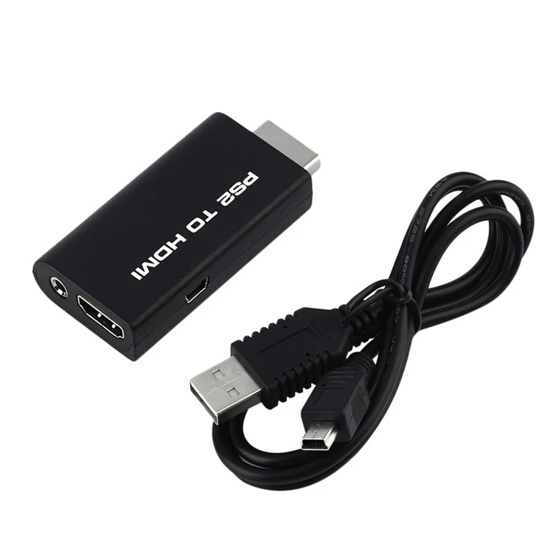 Rankman PS2 to HDMI AV Converter Adapter with 3.5mm Audio Output Support 480i 576i 480P for PS2 Display Modes 