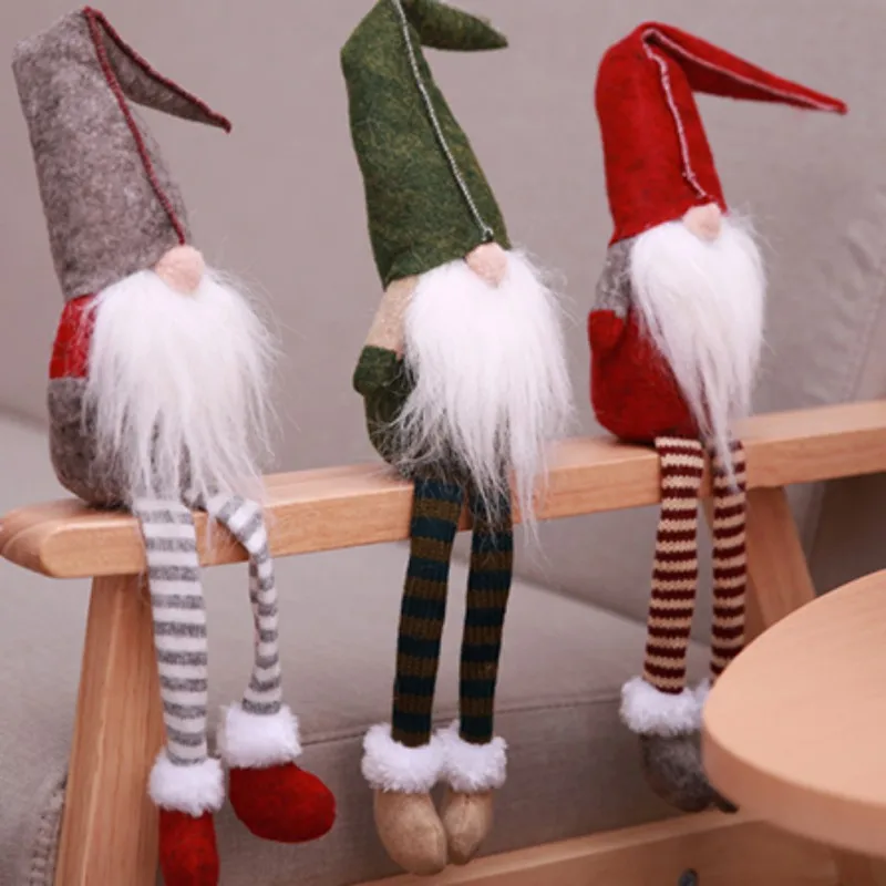 

2019 Christmas Decoration Sitting Long-legged Elf Festival Year Dinner Party Christmas Doll Pendant Decorations for Home