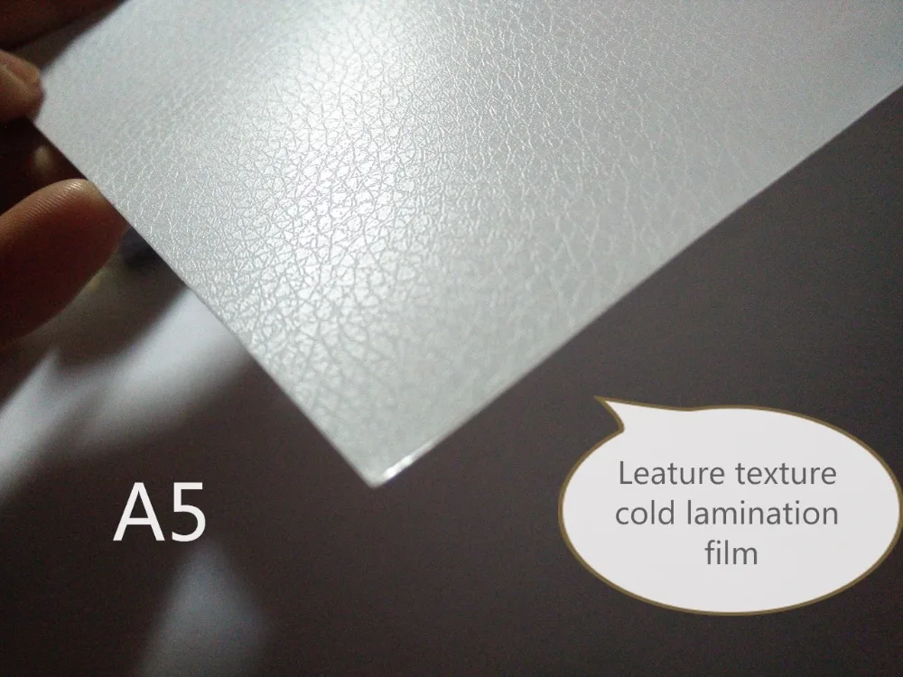 A5 size Leature texture PVC photo lamination cold lamination film for