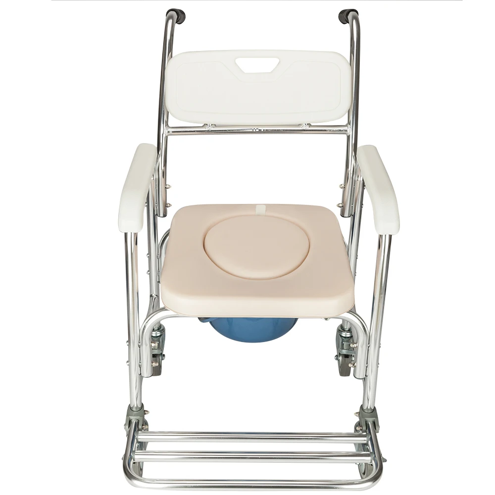 4 in 1 Aluminum Rolling Chair for Elderly Old People Handicapped