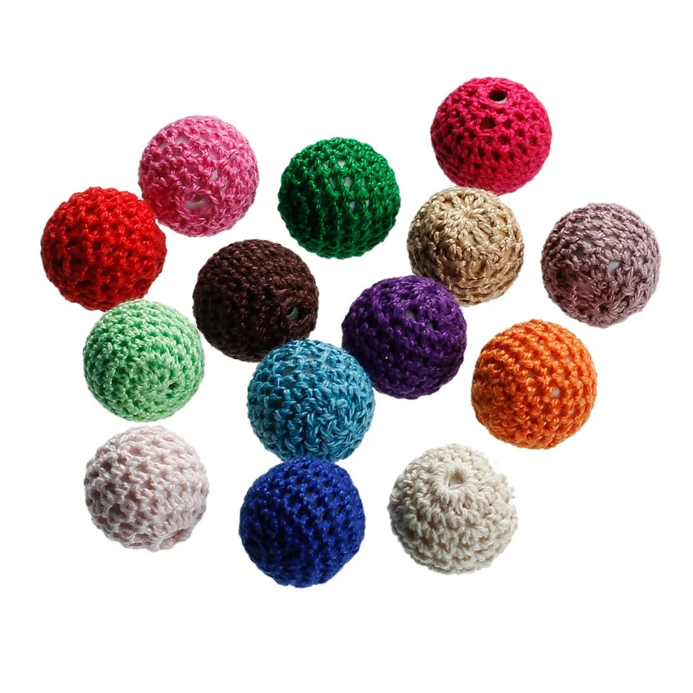 

DoreenBeads Acrylic Woven Beads Round Cotton Wool Covered At Random for pacifier About 22mm( 7/8") Dia,Hole: Approx 3.7mm,5 PCs