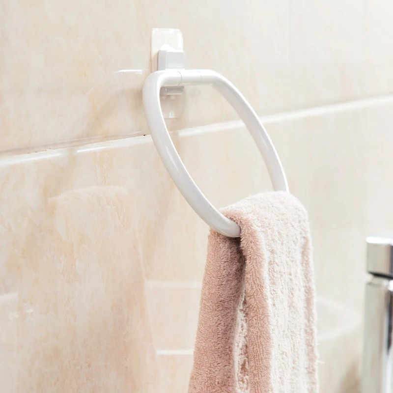 Meyjig ABS Material Punch-free Towel Storage Rack Organizer Kitchen Seamless Rag Hanger Bathroom Hanging Towel Rack Holder4