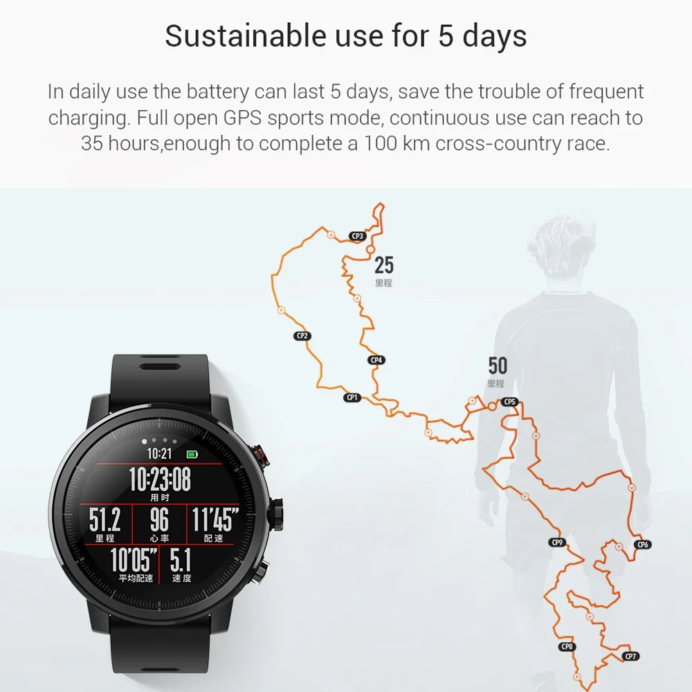 Xiaomi Huami Amazfit умные часы Stratos 2 Английская версия Pace 2 умные часы мужские с gps Xiaomi часы PPG пульсометр