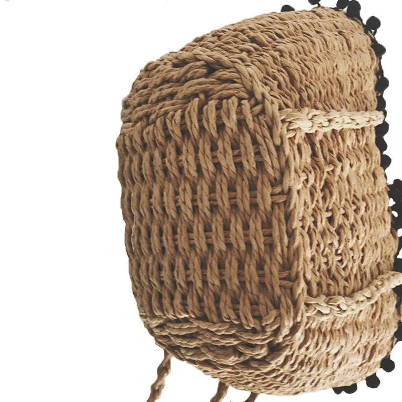 Women Beach Bag 2017 Bohemian Straw Bags Handmade Summer Travel Tote Drawstring Basket Vacation Shopping Handbags SS0282 (13)