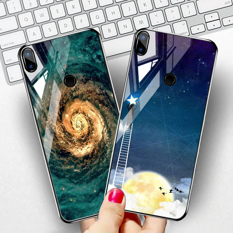 

Ojeleye Tempered Glass Star Space Case For Xiaomi Mi 8 SE lite Cases Coque On For Xiaomi Mi A2 6X Redmi 5 Plus Bumper Funda Capa