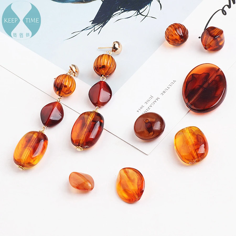 

DIY handmade jewelry accessories resin source of wind perforation geometric irregular earrings pendant materials
