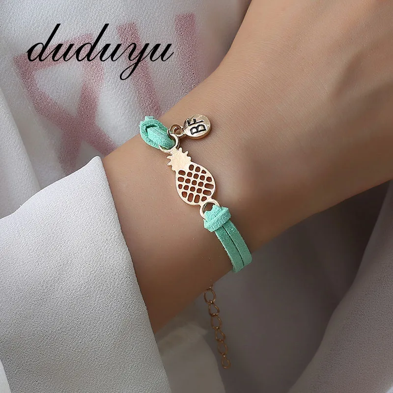

Luxury Trend Hollow Pineapple Charm Women Bracelets Bangles Handmade Rope Letter BF Ladies Jewelry Gift Wholesale