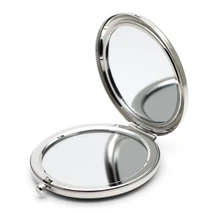 Персонализированное женское карманное зеркало для макияжа серебряное круглое компактное зеркало индивидуальный логотип рекламный Корпоративный Подарок гравировка 40 шт