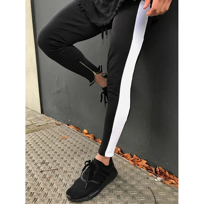 2018 hip hop Men's side striped Track pants fashion bottom